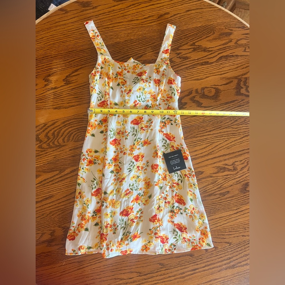 Floral Kids Dress - White and Orange
